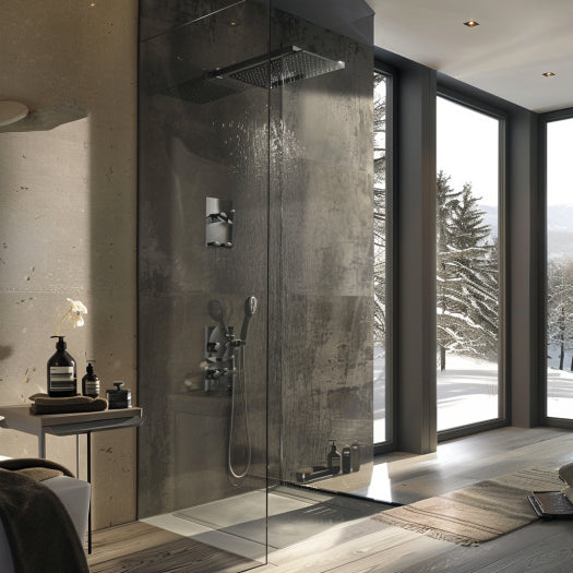 Demi paroi de douche verrière