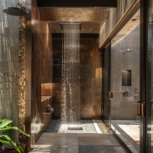 douche extérieur en cuivre
