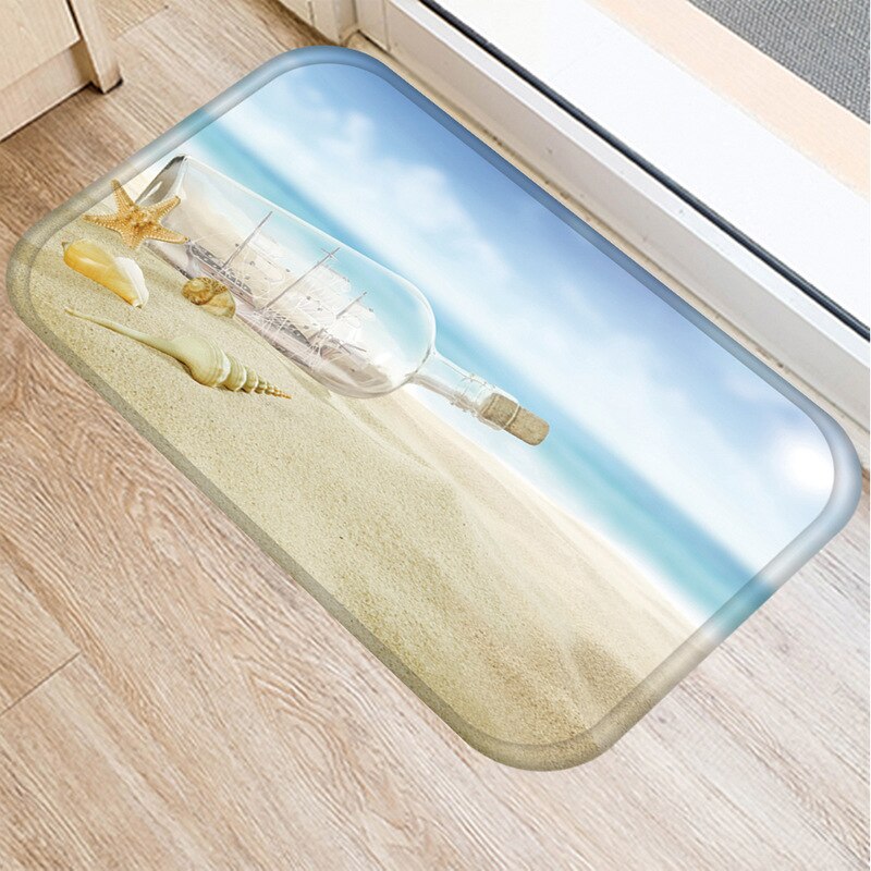 Tapis de bain bouteille à la mer