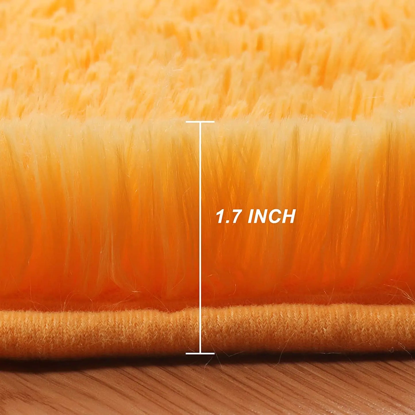 Tapis de bain rond orange zoom