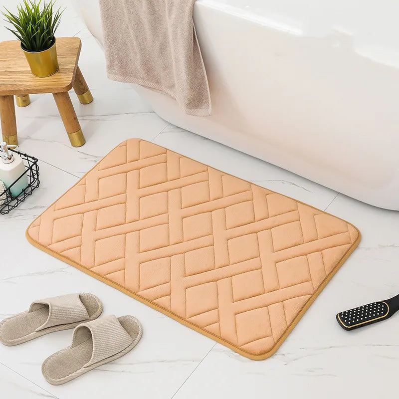 Tapis mousse salle de bain orange