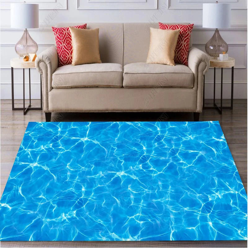 Tapis de bain bleu lagon claire