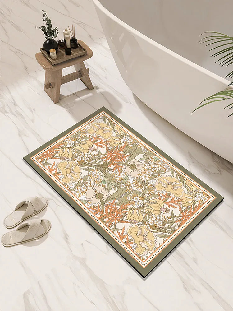 Tapis de Bain Ultra Absorbant en Diatomite vert