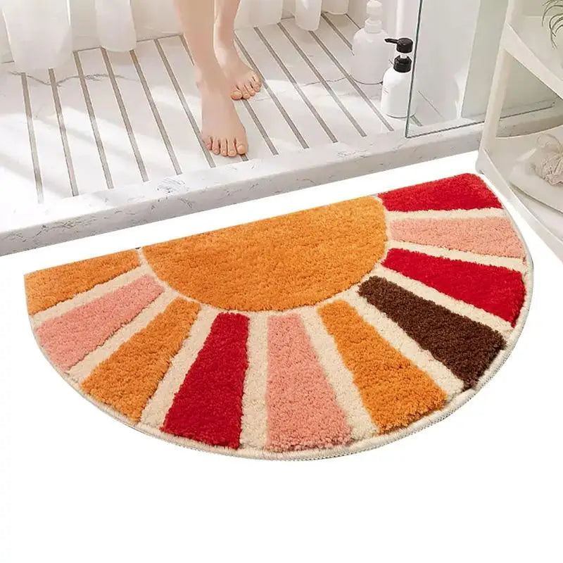 Tapis de bain épais demi lune