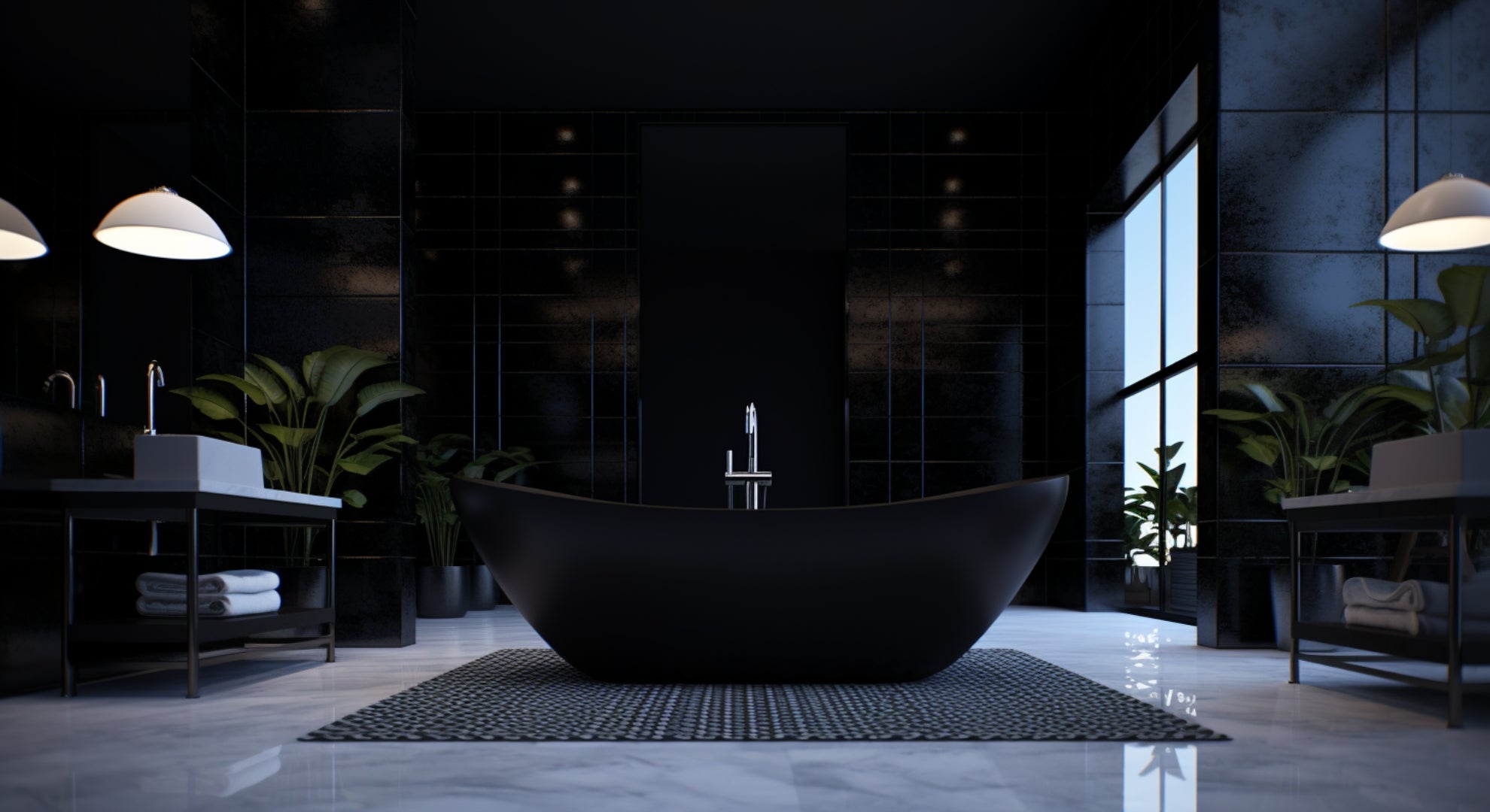 Tapis de bain noir