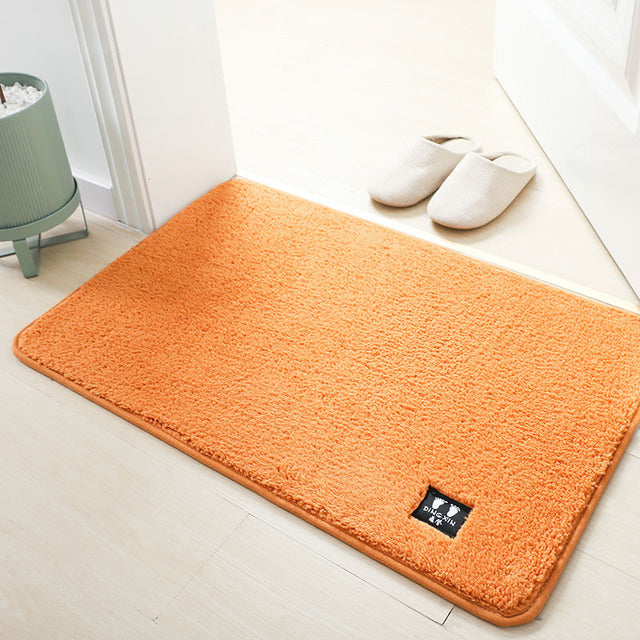 Grand tapis salle de bain original orange