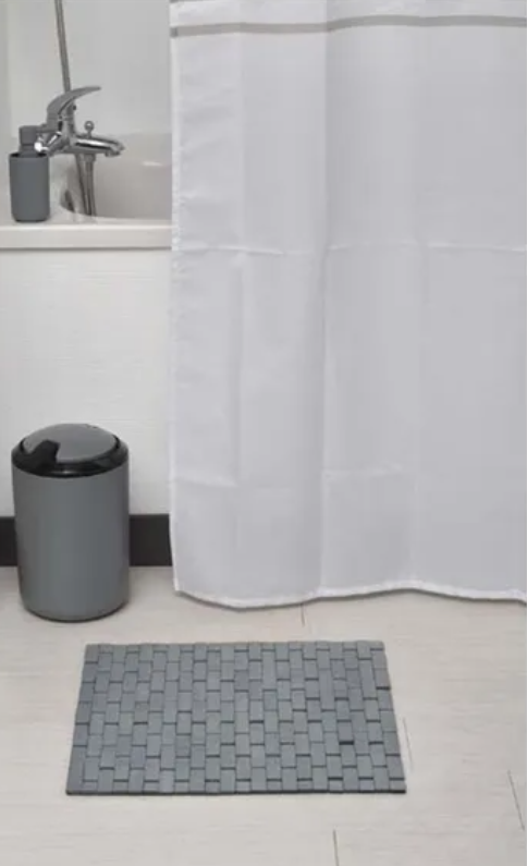 Tapis de bain bambou gris