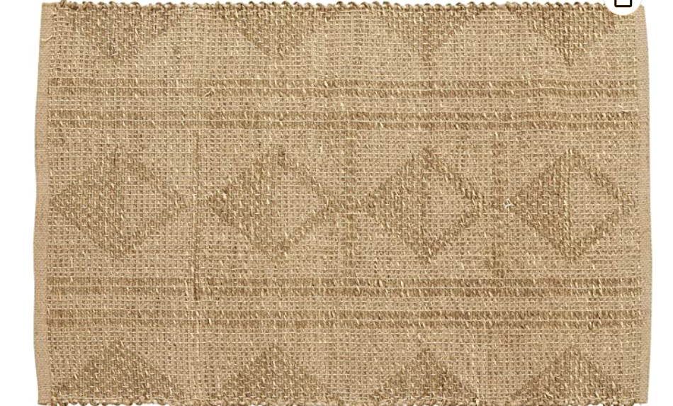 Tapis de bain en jonc de mer et en jute
