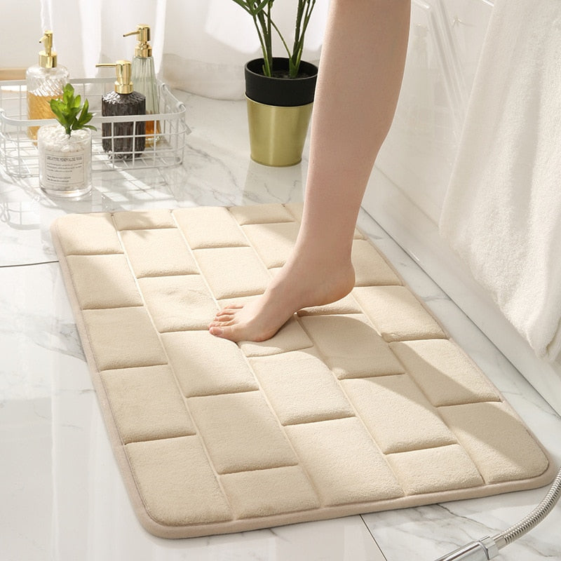 tapis salle de bain contemporain beige