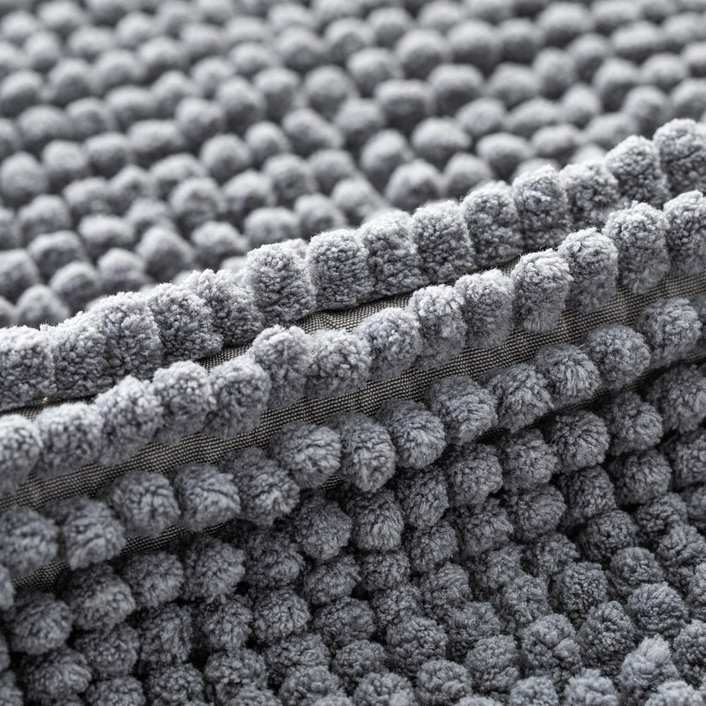 Tapis de bain zoomé sur la microfibre