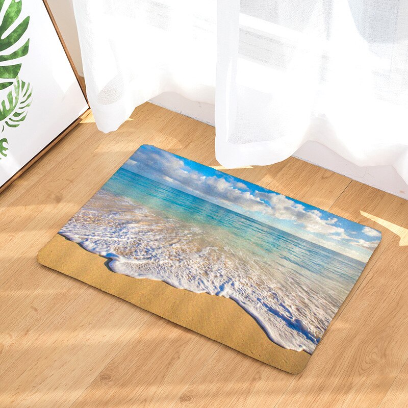 tapis de bain imprimé plage
