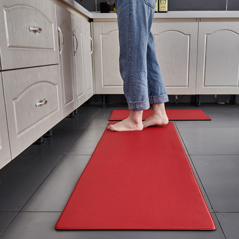 Tapis de bain extra long rouge