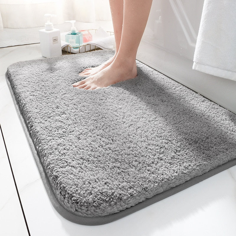 Tapis de salle de bain épais gris