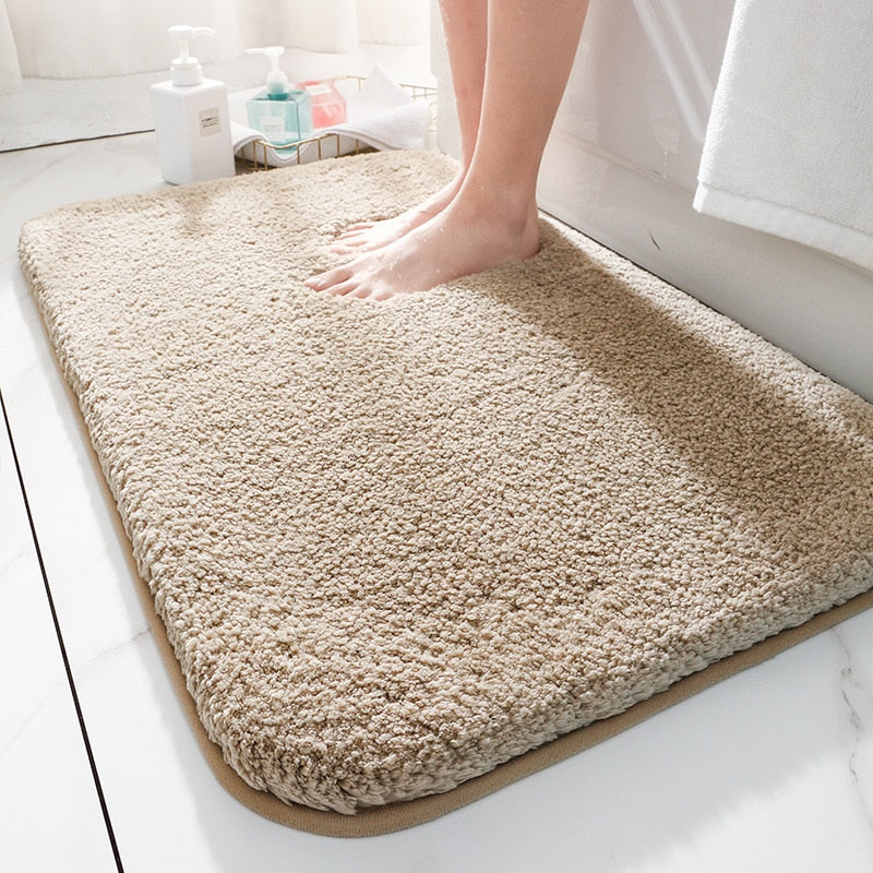 Tapis de salle de bain épais kaki