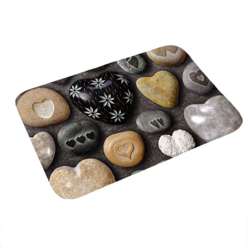 tapis de salle de bain en pierre en forme de coeur