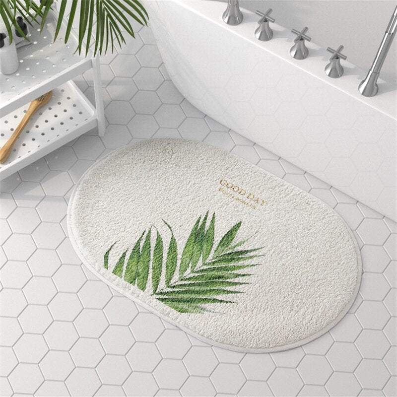 tapis de bain fleurs herbe
