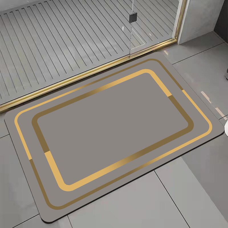 Tapis de bain qualité supérieure couleur gris or