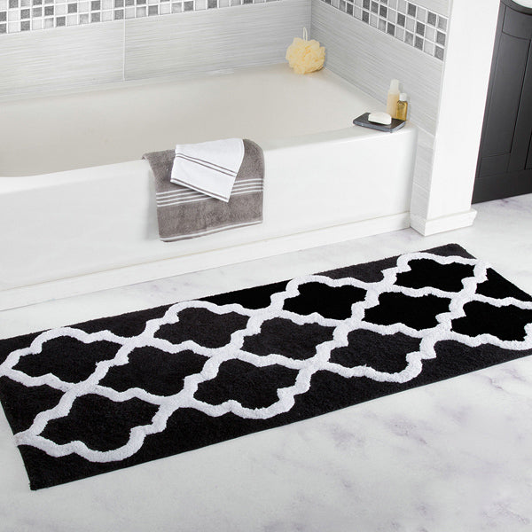 Grand tapis de salle de bain noir