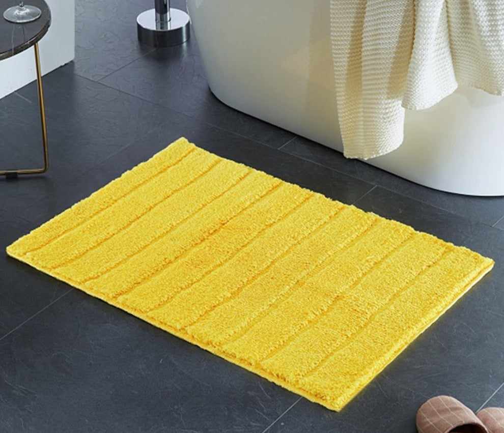 Tapis de bain jaune citron