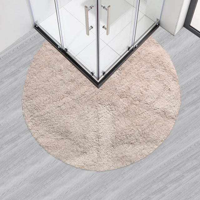 Tapis de bain pour douche d'angle beige