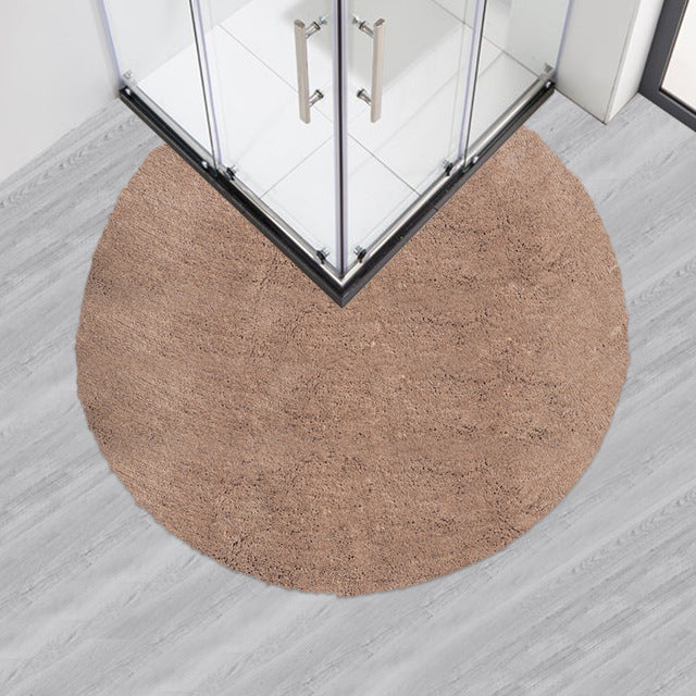 Tapis de bain pour douche d'angle camel