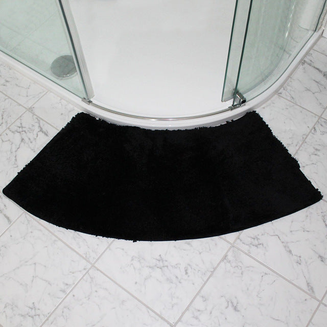 Tapis de bain d'angle pour douche noir