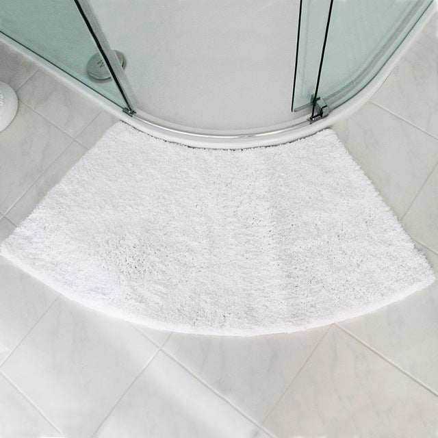 Tapis de bain d'angle pour douche blanc