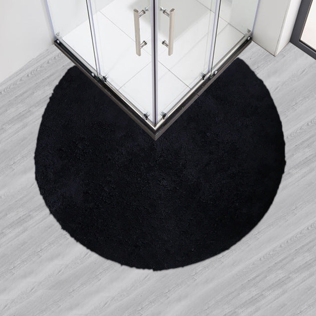 Tapis de bain pour douche d'angle noir