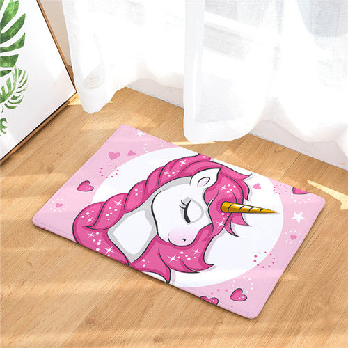 Tapis de bain licorne rose