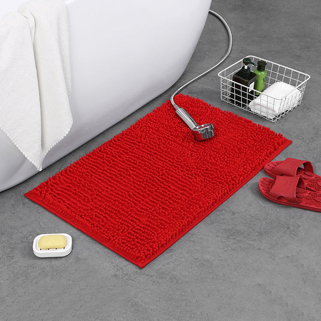 Tapis de bain éponge rouge