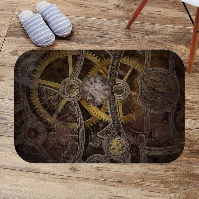 Tapis de bain style industriel horloge
