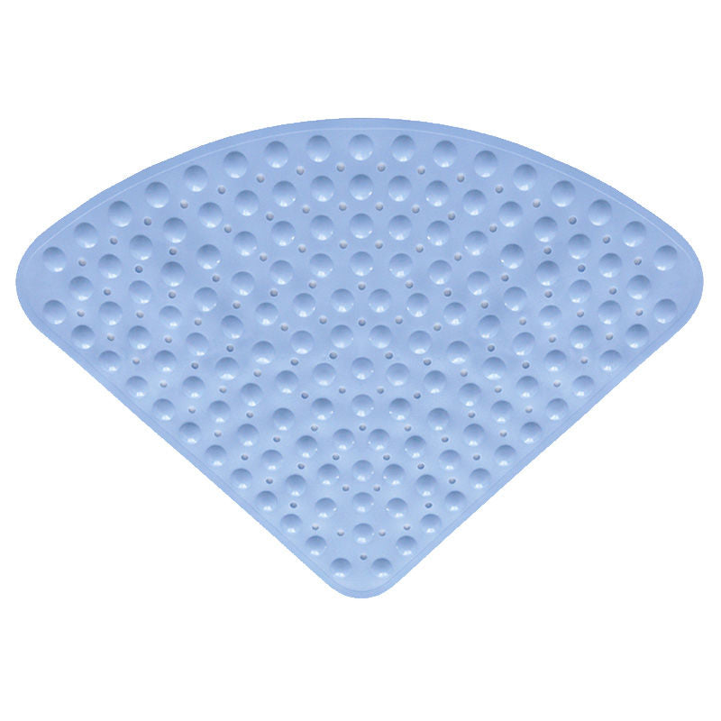 Tapis de bain pour baignoire d'angle bleu clair