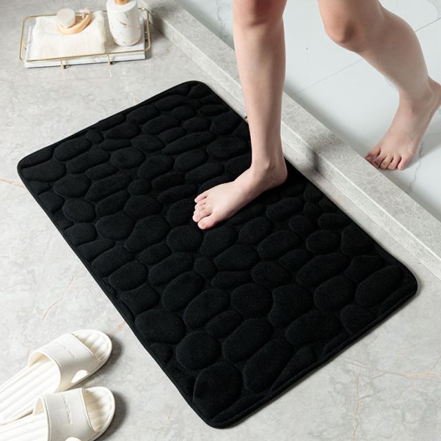 Tapis de bain absorbant noir
