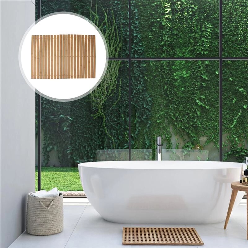 Tapis de bain bois
