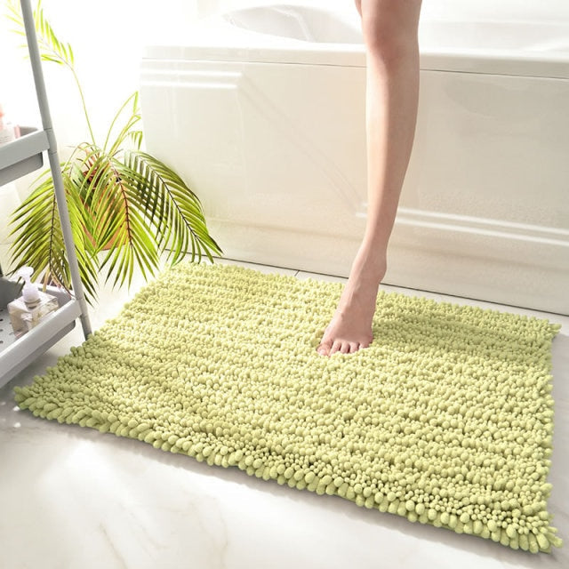 Tapis de bain chenille vert
