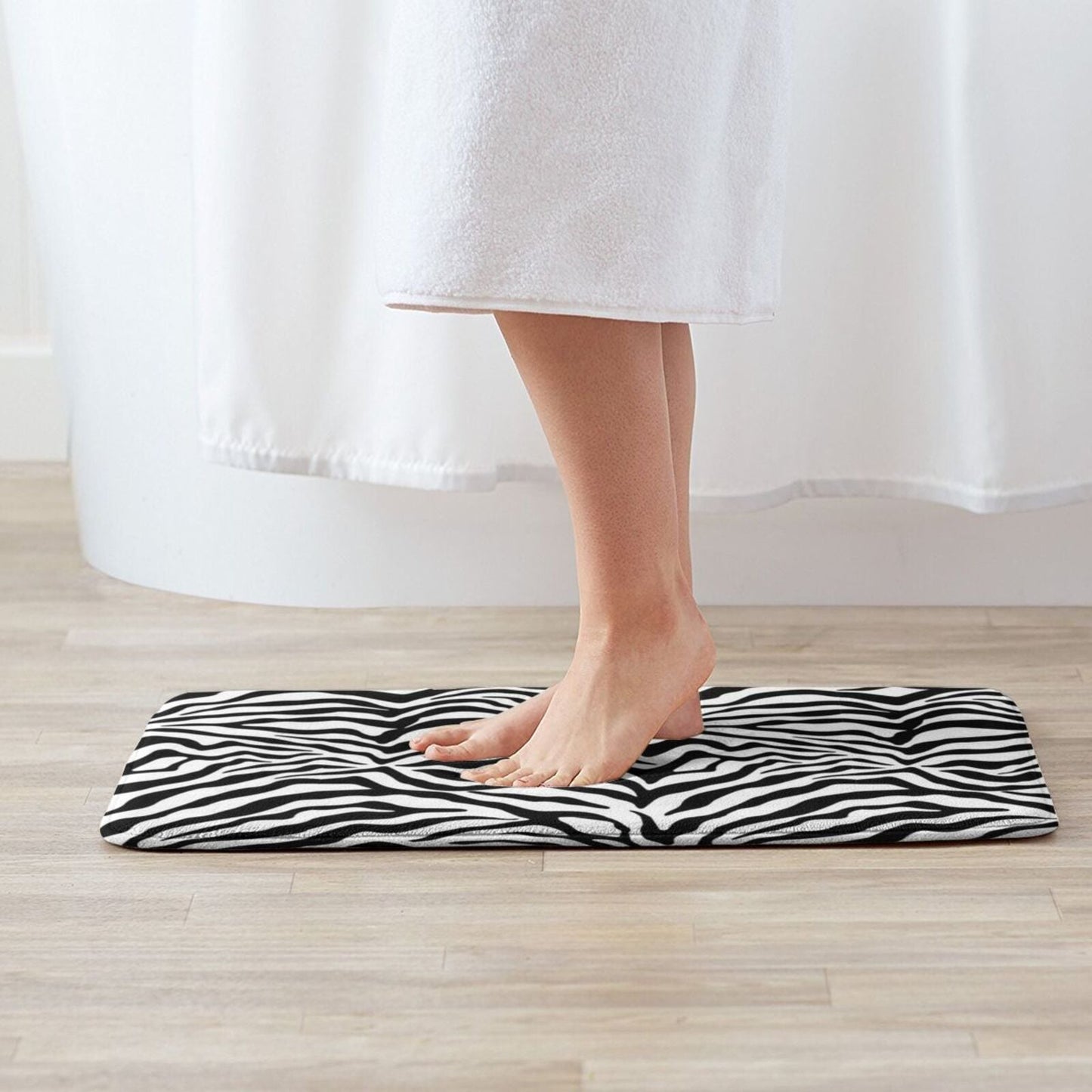 tapis de bain noir et blanc
