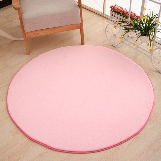 Tapis de bain rond rose