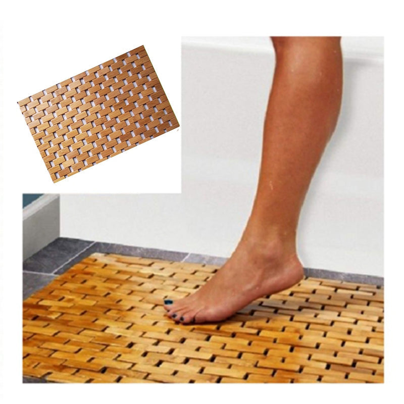 Tapis salle de bain bambou