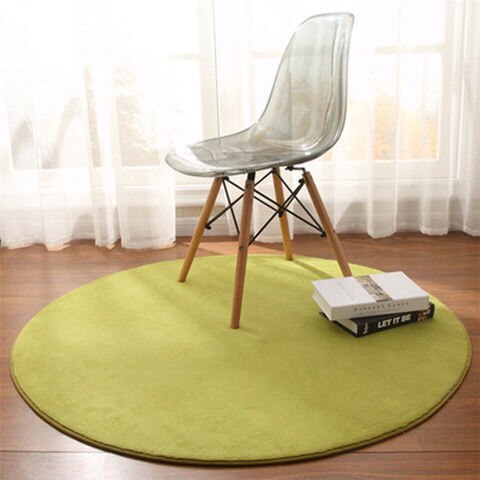 Tapis salle de bain rond vert