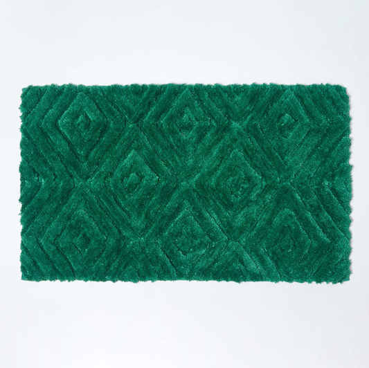Tapis salle de bain vert emeraude