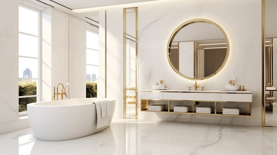 miroir dans une salle de bain de luxe
