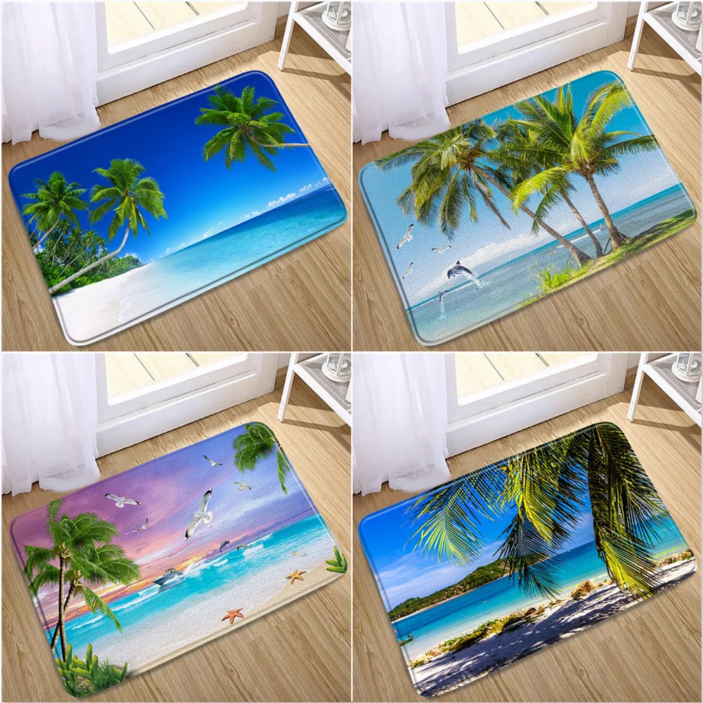 Tapis de bain tropical