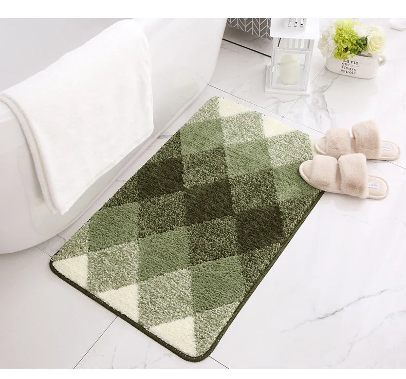 Tapis salle de bain coloré vert