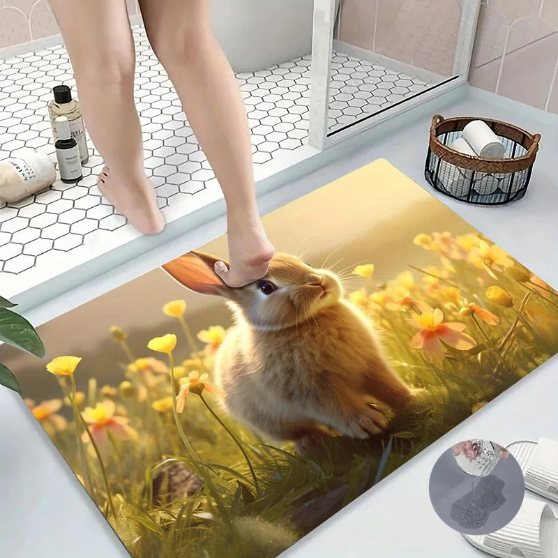 Tapis de bain pour lapin
