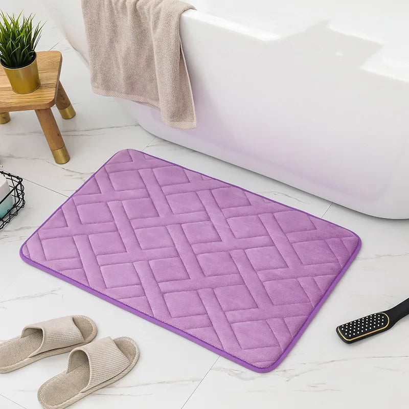 Tapis mousse salle de bain violet