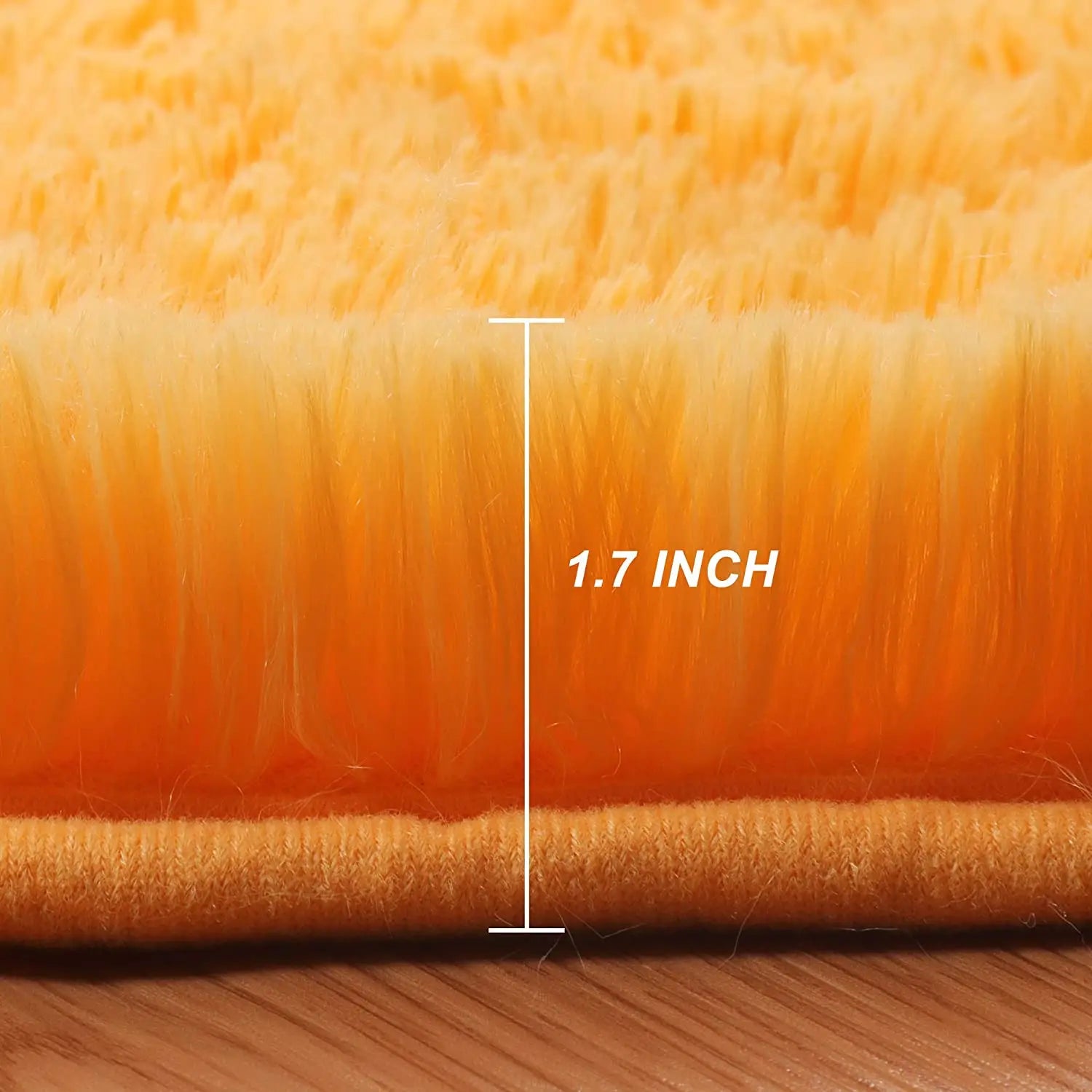 Tapis de bain rond orange zoom