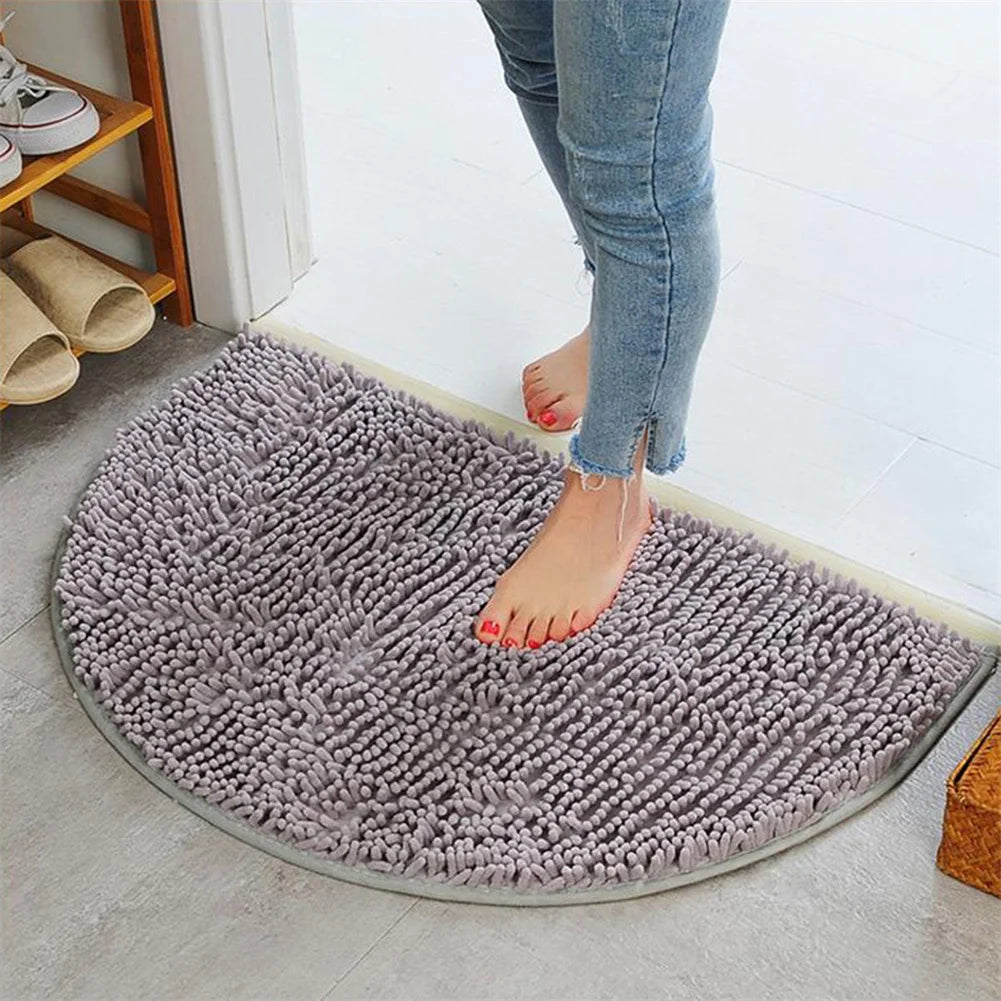 Tapis de bain demi lune gris