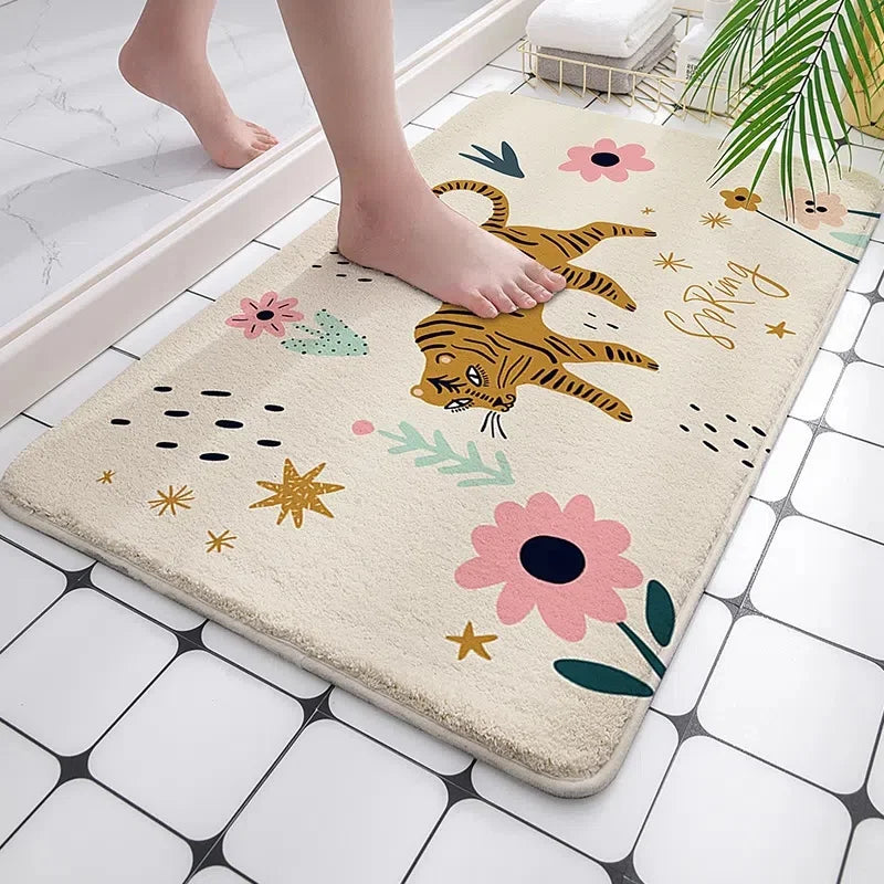 Tapis de bain savane tigre