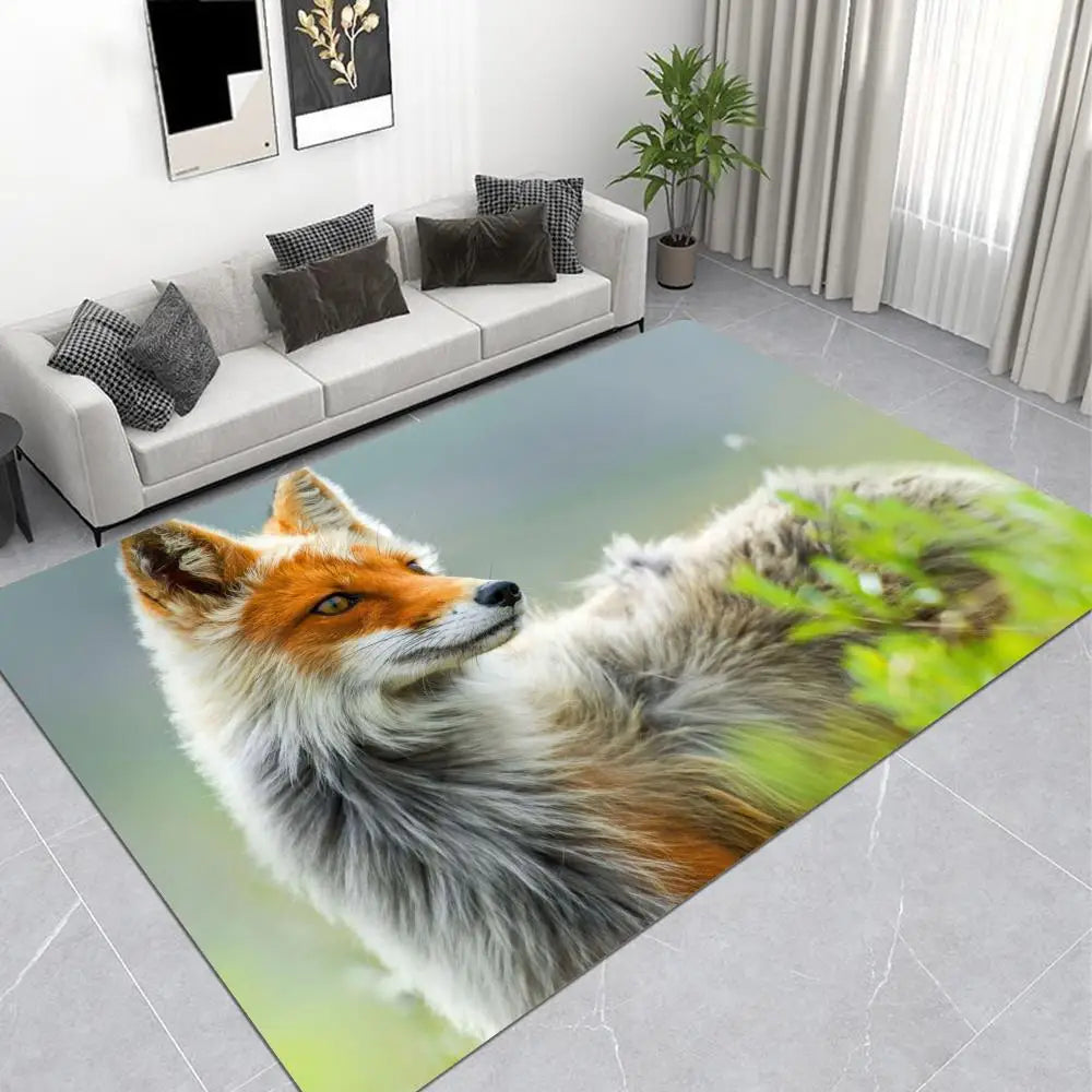 Tapis de bain renard blanc