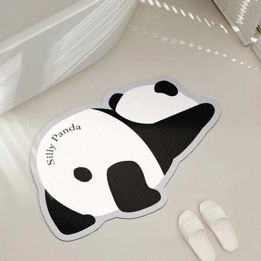Tapis de bain panda couché